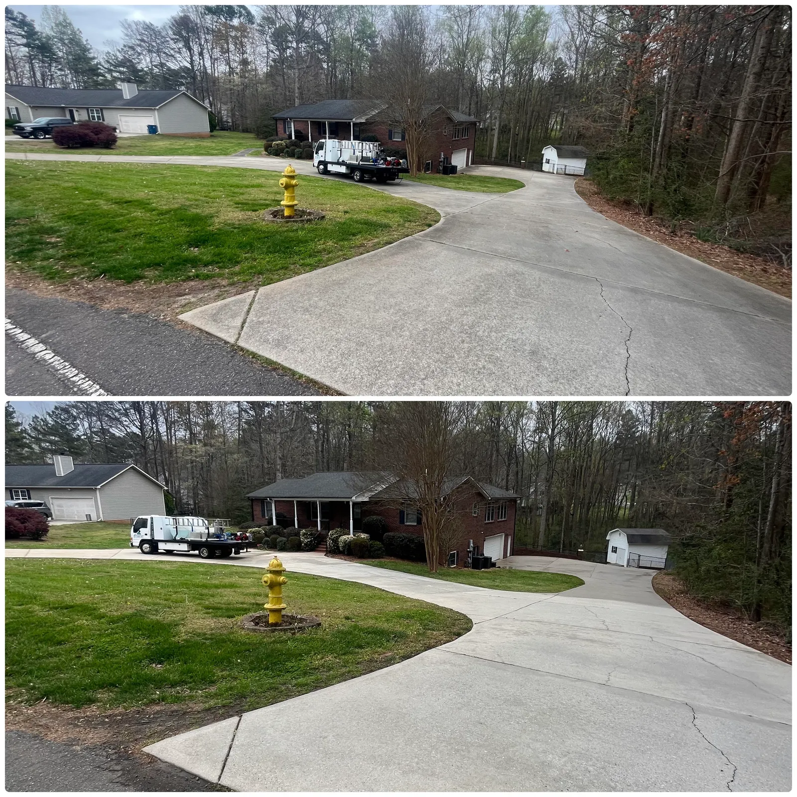Driveway Cleaning Before & After in Denver, NC & Lake Norman — Stand Out Exterior Cleaning