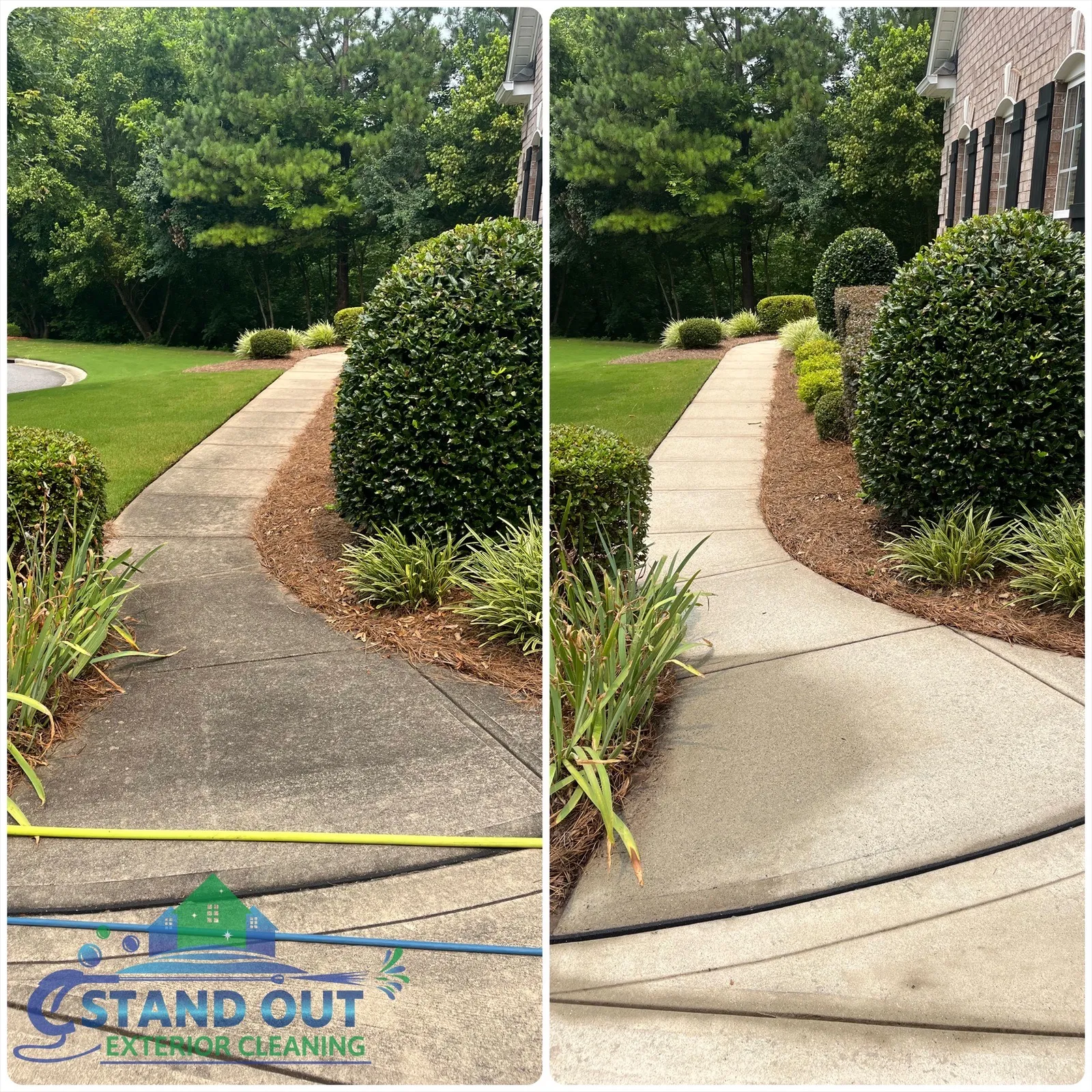Driveway Cleaning Before & After in Denver, NC & Lake Norman — Stand Out Exterior Cleaning