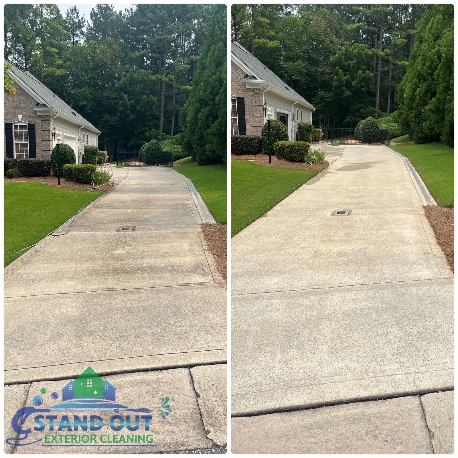 Driveway Cleaning Before & After in Denver, NC & Lake Norman — Stand Out Exterior Cleaning
