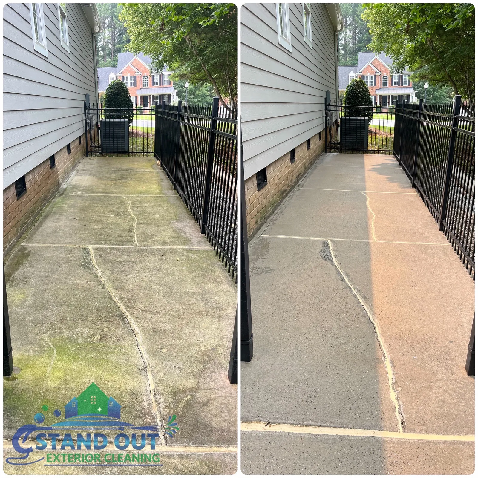 Driveway Cleaning Before & After in Denver, NC & Lake Norman — Stand Out Exterior Cleaning