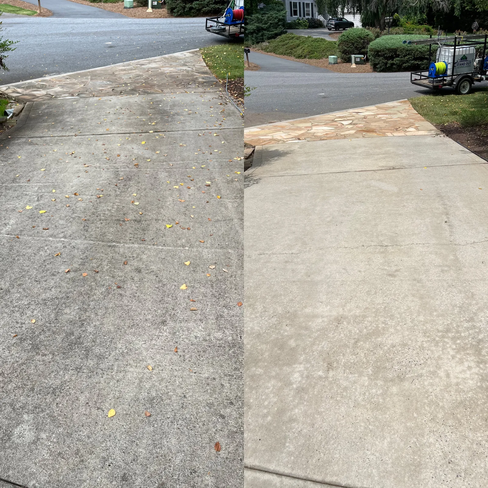 Driveway Cleaning Before & After in Denver, NC & Lake Norman — Stand Out Exterior Cleaning