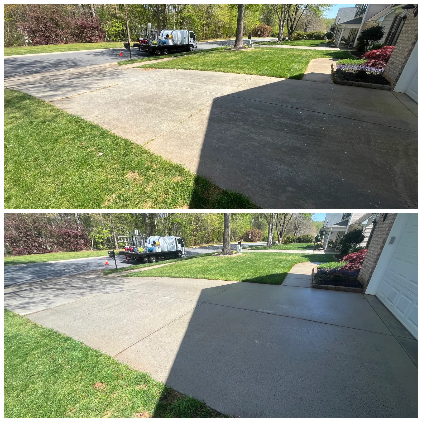 Driveway Cleaning Before & After in Denver, NC & Lake Norman — Stand Out Exterior Cleaning
