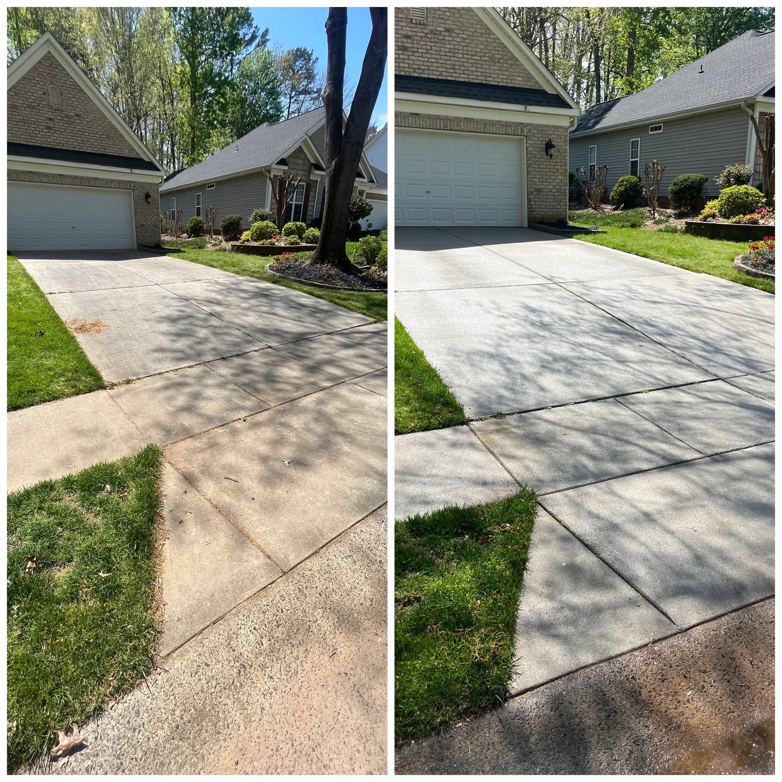 Driveway Cleaning Before & After in Denver, NC & Lake Norman — Stand Out Exterior Cleaning