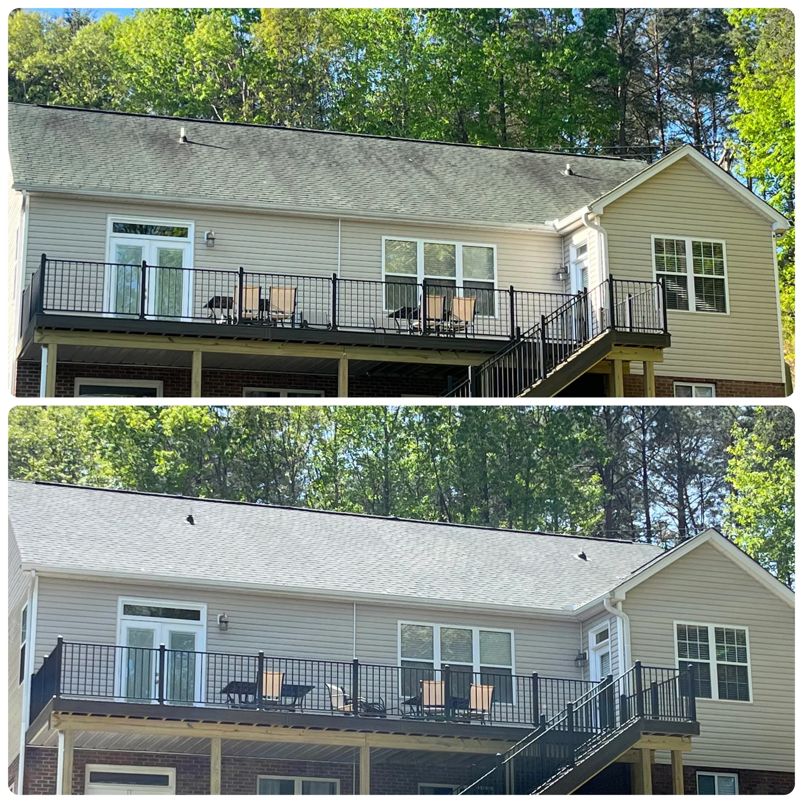 Roof Cleaning Before & After in Denver, NC & Lake Norman — Stand Out Exterior Cleaning